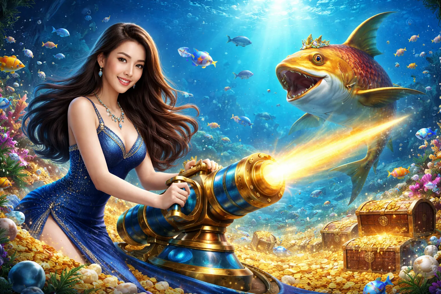 Hình ảnh game bắn cá go99 với giao diện sống động và nhiều cá